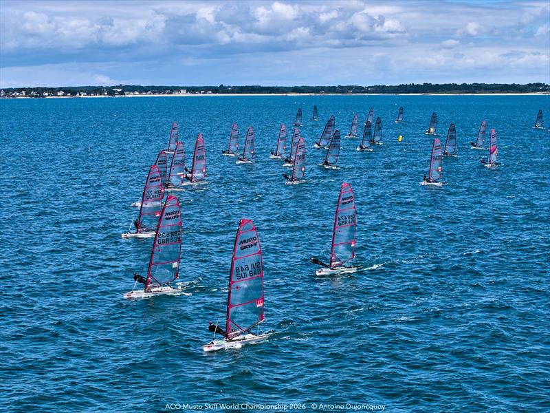 ACO Musto Skiff World Championship 2026 Day 3 photo copyright Antoine Dujoncquoy taken at Yacht Club de Carnac and featuring the Musto Skiff class