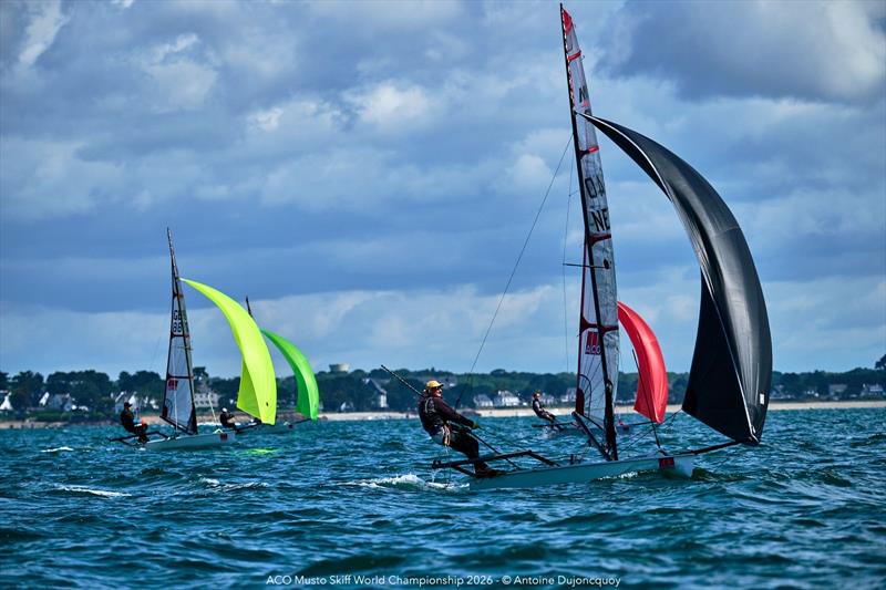 ACO Musto Skiff World Championship 2026 Day 3 photo copyright Antoine Dujoncquoy taken at Yacht Club de Carnac and featuring the Musto Skiff class