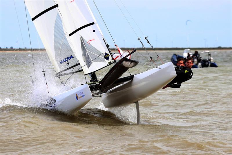 Pyefleet Week 2016 day 4 photo copyright Tim Bees taken at Brightlingsea Sailing Club and featuring the Nacra 15 class