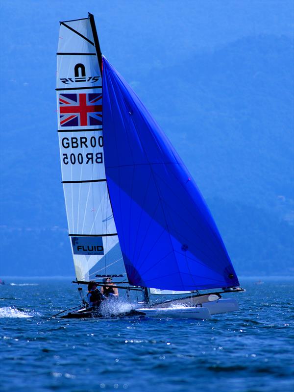 Alex Philpott & Jess D'Arcy during the inaugural Nacra Championship at Lake Como photo copyright Iain Philpott taken at Centro Vela Dervio and featuring the Nacra 15 class