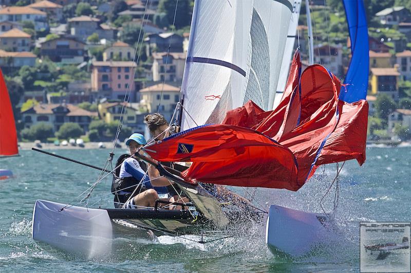 Nacra 15 European Championship at Gravedona, Lake Como, Italy photo copyright Alexander Panzeri taken at Centro Vela Alto Lario and featuring the Nacra 15 class