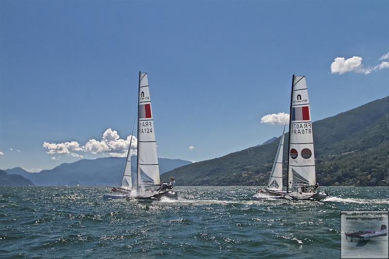 Nacra 15 European Championship at Gravedona, Lake Como, Italy photo copyright Alexander Panzeri taken at Centro Vela Alto Lario and featuring the Nacra 15 class