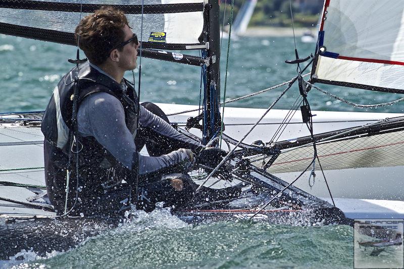 Nacra 15 European Championship at Gravedona, Lake Como, Italy photo copyright Alexander Panzeri taken at Centro Vela Alto Lario and featuring the Nacra 15 class