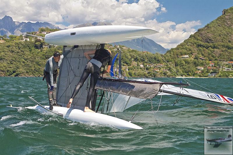 Nacra 15 European Championship at Gravedona, Lake Como, Italy photo copyright Alexander Panzeri taken at Centro Vela Alto Lario and featuring the Nacra 15 class