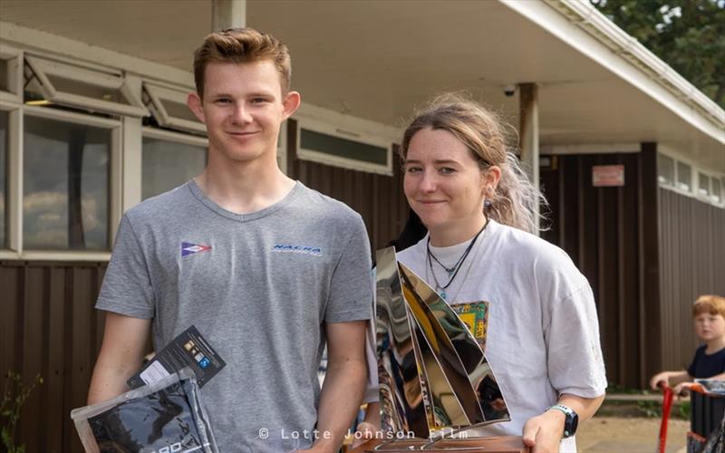 Ben Harris & Annabel Luxton win the 2021 Nacra 15 UK Nationals at Weston photo copyright Lotte Johnson / www.lottejohnson.com taken at Weston Sailing Club and featuring the Nacra 15 class