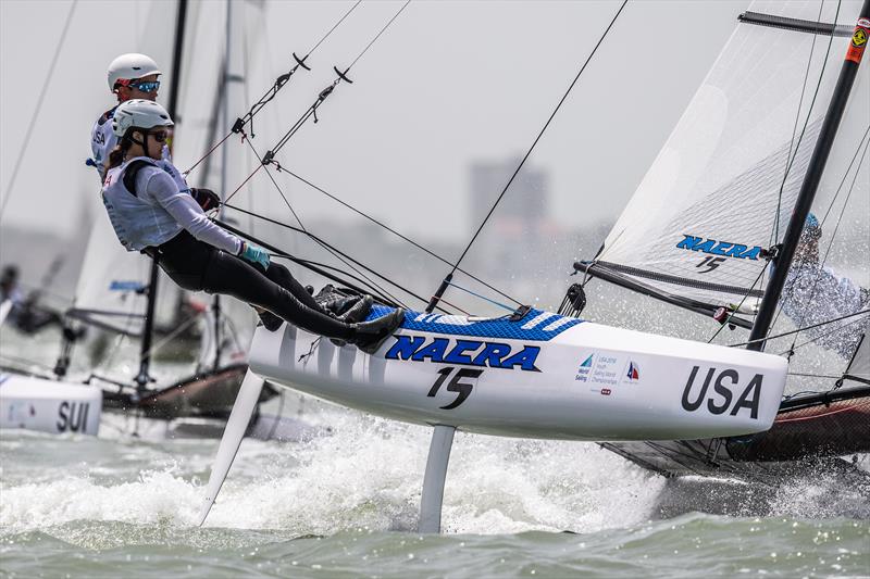 USA - Nacra 15 - Youth Worlds 2018, Corpus Christi - Day 1 photo copyright Jen Edney / World Sailing taken at  and featuring the Nacra 15 class