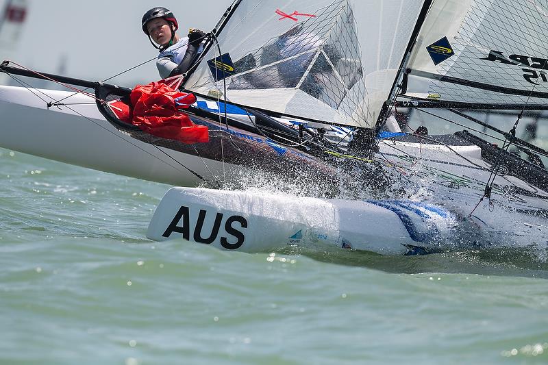 Nacra 15 - AUS - Day 2 - World Youth Sailing Championships, Corpus Christi, Texas photo copyright James Tomlinson / World Sailing taken at  and featuring the Nacra 15 class