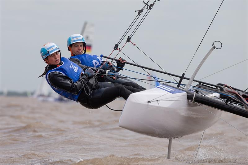 2018 Buenos Aires Youth Olympic Games photo copyright Matias Capizzano / World Sailing taken at Club Náutico San Isidro and featuring the Nacra 15 class