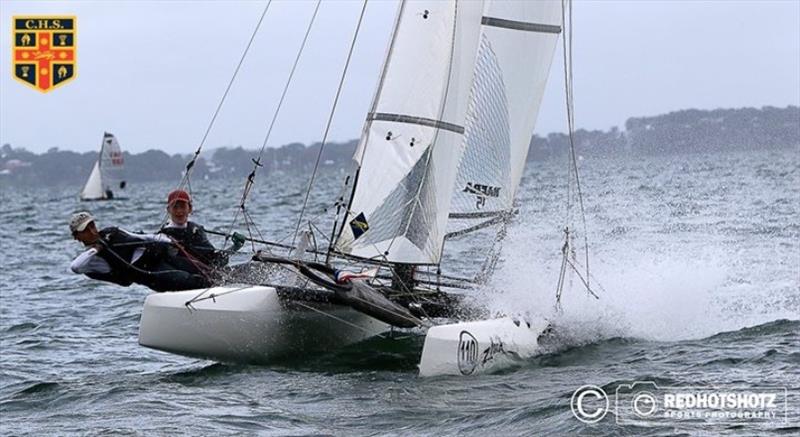 2018 Zhik Combined High Schools Sailing Championships photo copyright Redhotshotz Sports Photography taken at Belmont 16ft Sailing Club and featuring the Nacra 15 class