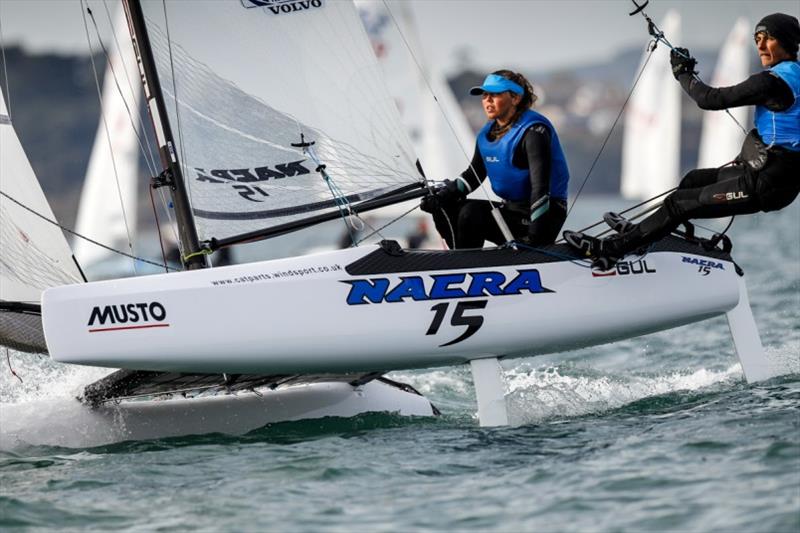 Theo Williams and Jasmine Williams, Nacra 15 - RYA Youth National Championships 2019 photo copyright Paul Wyeth / RYA taken at Weymouth & Portland Sailing Academy and featuring the Nacra 15 class