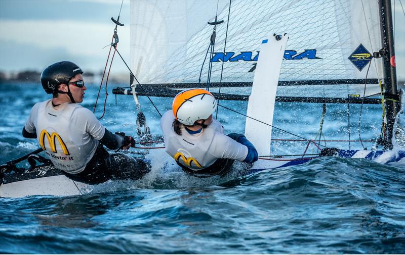 2021 Nacra 15 Worlds at La Grand Motte day 2 photo copyright Didier Hillaire taken at Yacht Club de la Grande Motte and featuring the Nacra 15 class