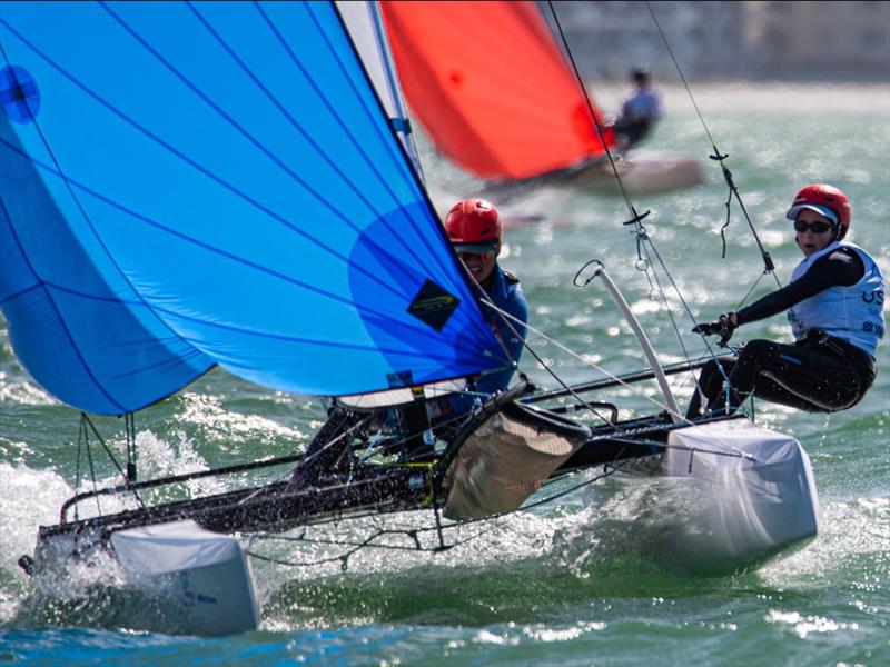 Junior sailors are invited to Experience Performance Sailing at a Fast & Fun Festival photo copyright Allison Chenard / US Sailing taken at Pensacola Yacht Club and featuring the Nacra 15 class