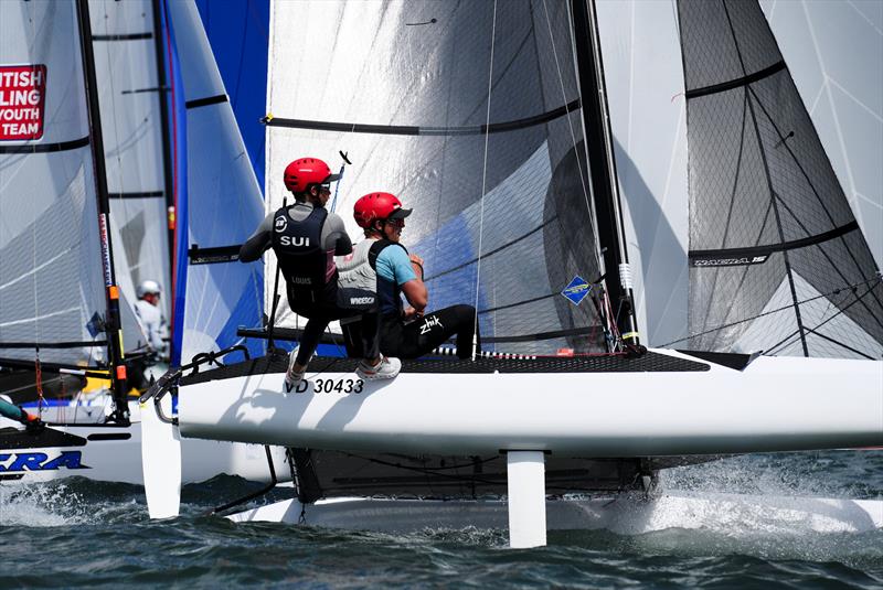 Day 5 - Nacra 15 World Championship at Plymouth photo copyright Joe Woodyear / www.chambersfilmandmedia.com taken at Hooe Point Sailing Club and featuring the Nacra 15 class