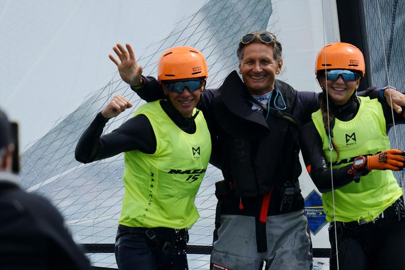 Mattia Di Martino and Nina Cittar, overall winners - Nacra 15 World Championship at Plymouth photo copyright Clive Woodyear / www.chambersfilmandmedia.com taken at Hooe Point Sailing Club and featuring the Nacra 15 class
