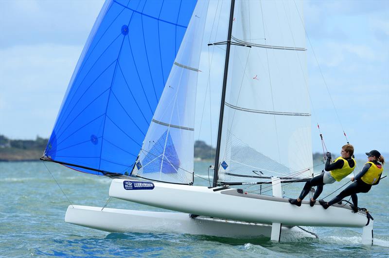 Gemma Jones & Jason Saunders (NZL) on day 6 of ISAF Sailing World Cup Melbourne - photo © Sport the library