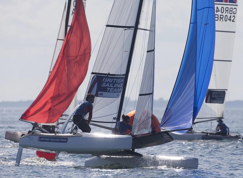 Ben Saxton and Hannah Diamond on day 1 of ISAF Sailing World Cup Miami - photo © Richard Langdon / British Sailing Team