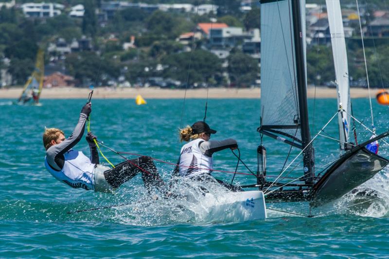 Gemma Jones and Jason Saunders on day 3 of the Oceanbridge Sail Auckland Regatta - photo © Oceanbridge Sail Auckland