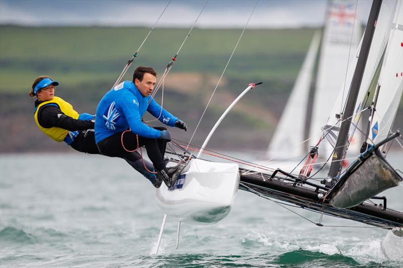 Lucy Macgregor and Andrew Walsh on day 2 of the Sail for Gold Regatta photo copyright Paul Wyeth / RYA taken at Weymouth & Portland Sailing Academy and featuring the Nacra 17 class