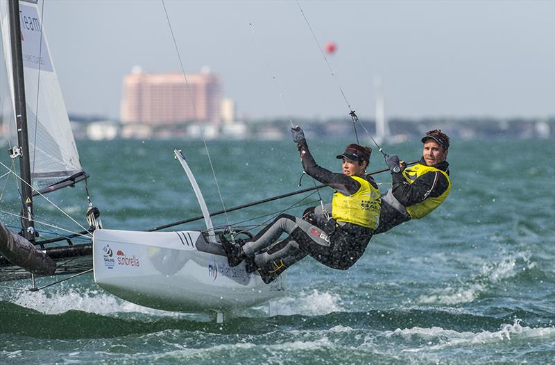 Vittorio Bissaro & Silvia Sicouri (ITA 262) on day 4 of ISAF Sailing World Cup Miami - photo © Walter Cooper / US Sailing