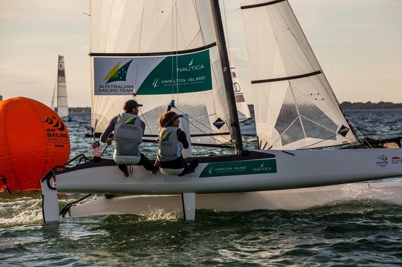 Jason Waterhouse and Lisa Darmanin on day 2 of Sailing World Cup Miami - photo © Jesus Renedo / Sailing Energy