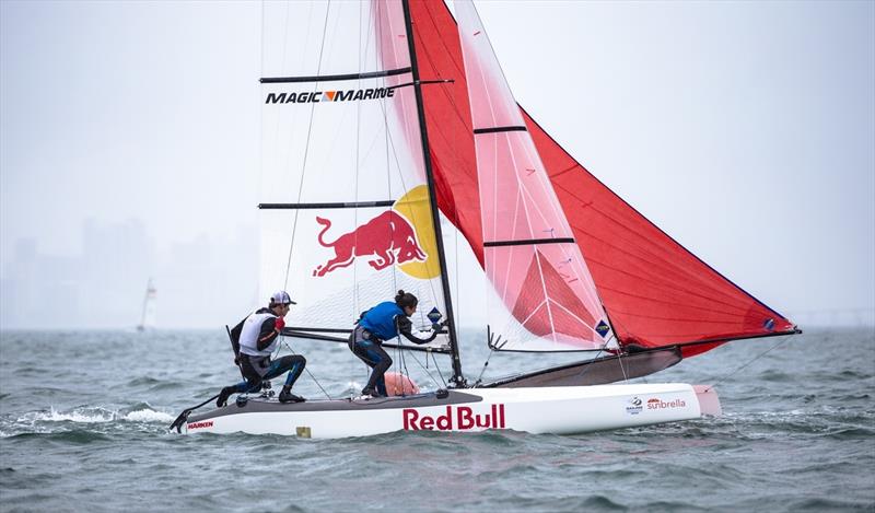 Sailing World Cup Miami photo copyright Pedro Martinez / Sailing Energy / World Sailing taken at Coconut Grove Sailing Club and featuring the Nacra 17 class