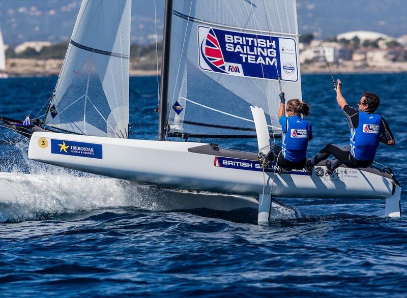 Nacra 17 sailors John Gimson and Anna Burnett at the 48th Trofeo Princesa Sofia IBEROSTAR - photo © Jesus Renedo / Sailing Energy / Trofeo Princesa Sofia IBEROSTAR