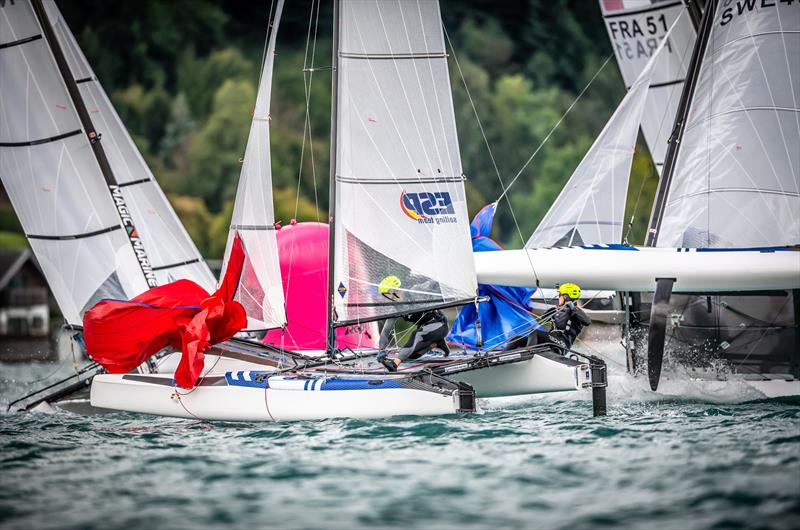 2020 Forward WIP 49er, 49erFX and Nacra 17 European Championship - Day 5 photo copyright Tobias Stoerkle taken at Union-Yacht-Club Attersee and featuring the Nacra 17 class