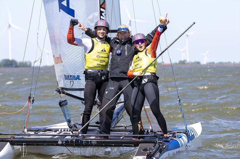 The Netherlands Laila van der Meer and Bjarne Bouwer win the Nacra 17 class at the Hempel World Cup Series - Allianz Regatta in Medemblik - photo © Sander van der Borch / Allianz Regatta