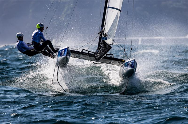 Ruggero Tita and Caterina Banti (ITA) on Tokyo 2020 Olympic Sailing Competition Day 4 photo copyright Sailing Energy / World Sailing taken at  and featuring the Nacra 17 class