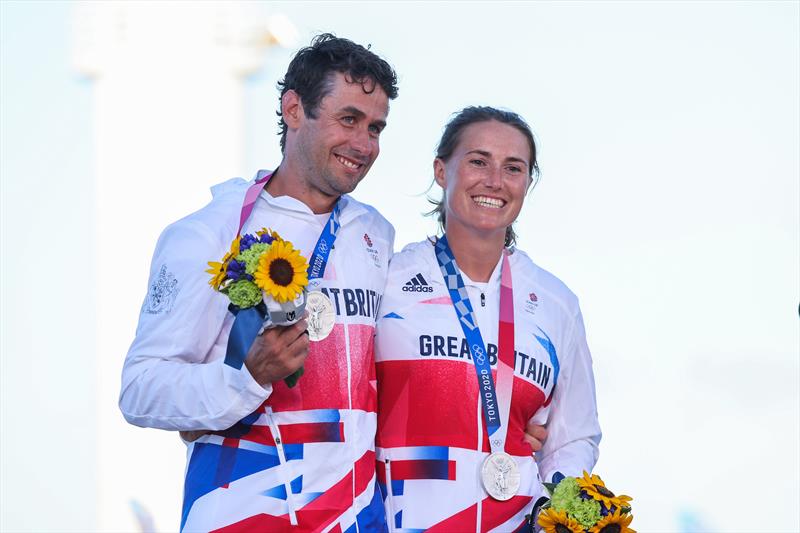 Nacra 17 Gold for John Gimson & Anna Burnet at the Tokyo 2020 Olympic Sailing Competition - photo © Sailing Energy / World Sailing