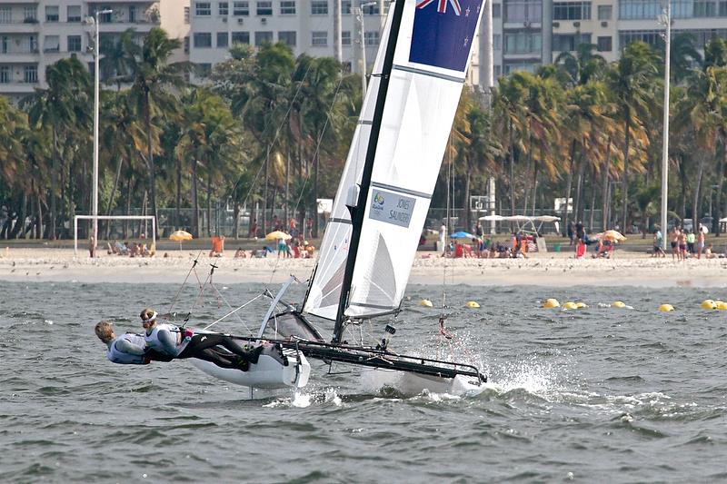 Despite all the hot air about Gender Equality there was only one female skipper in the Medal Race for the Nacra 17 photo copyright Richard Gladwell taken at  and featuring the Nacra 17 class