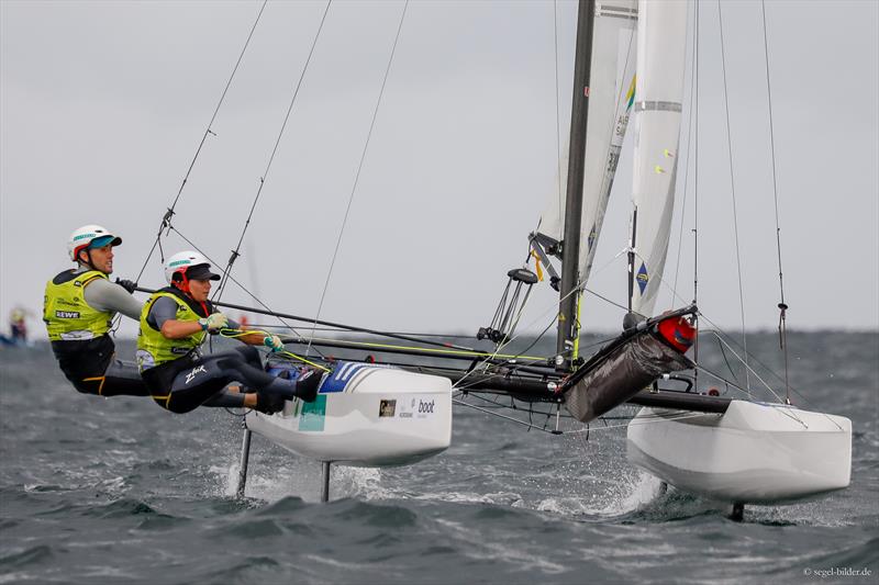 Brother and sister Jason Waterhouse and Lisa Darmanin are leading on day 6 of Kieler Woche photo copyright ChristianBeeck.de / Kiel Week taken at Kieler Yacht Club and featuring the Nacra 17 class