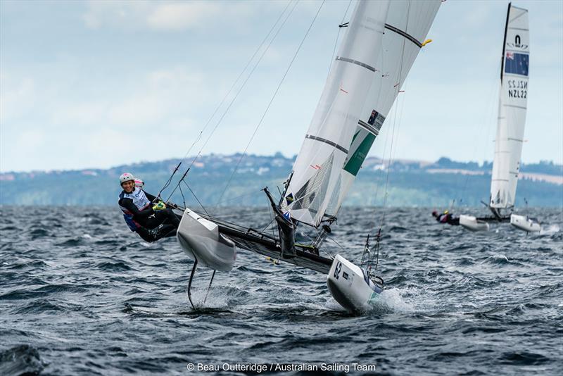 Nathan Outteridge/Haylee Outteridge - 2018 Hempel Sailing World Championships photo copyright Beau Outteridge taken at  and featuring the Nacra 17 class