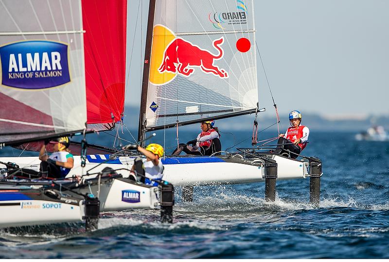 Nacra 17 - Hempel Sailing World Championships - Aarhus, Denmark - August 2018 photo copyright Sailing Energy / World Sailing taken at  and featuring the Nacra 17 class