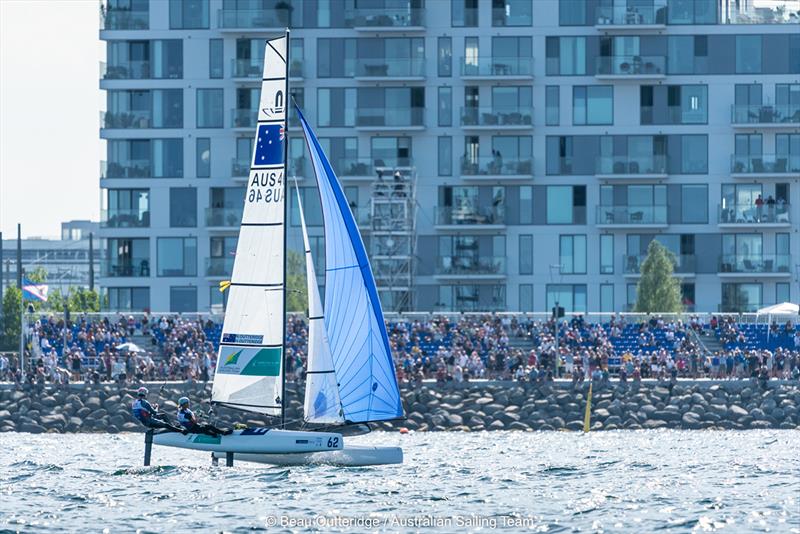 Nathan Outteridge / Haylee Outteridge - 2018 World Championships Aarhus photo copyright Beau Outteridge taken at  and featuring the Nacra 17 class