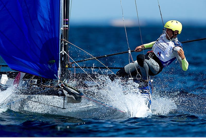 Nacra 17 - Day 8 - Hempel Sailing World Championships, Aarhus, Denmark - August 2018 photo copyright Sailing Energy / World Sailing taken at  and featuring the Nacra 17 class