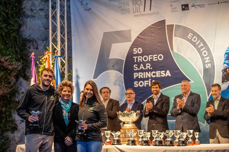 Jason Waterhouse and Lisa Darmanin receive their torphies - Princess Sofia Trophy photo copyright Sailing Energy taken at  and featuring the Nacra 17 class
