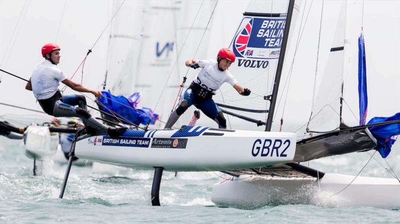 John Gimson and Anna Burnet - Ready Steady Tokyo, day 3 photo copyright Pedro Martinez / Sailing Energy / World Sailing taken at  and featuring the Nacra 17 class