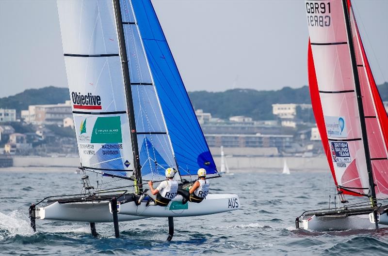 Jason Waterhouse and Lisa Darmanin - Ready Steady Tokyo, day 5 photo copyright Sailing Energy / World Sailing taken at  and featuring the Nacra 17 class