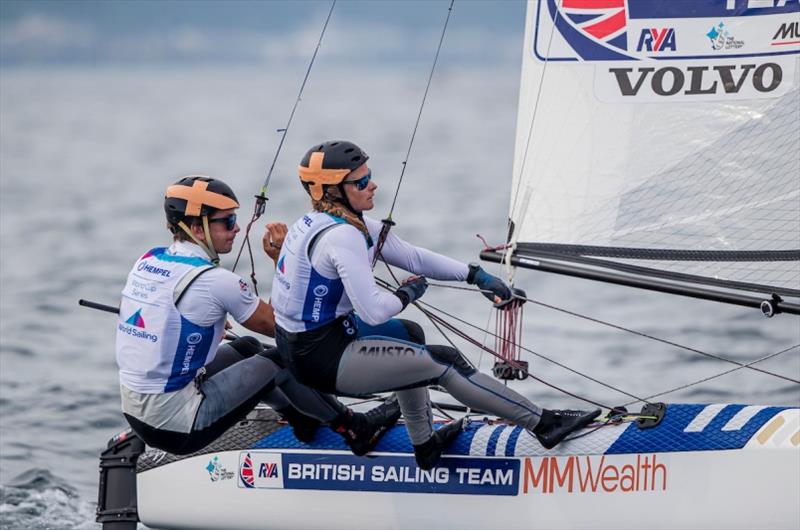 Ben Saxton and Nikki Boniface - World Cup Series Enoshima, day 1 photo copyright Jesus Renedo / Sailing Energy / World Sailing taken at  and featuring the Nacra 17 class