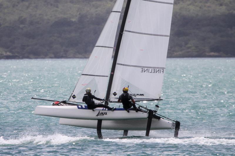 Erica Dawson and Micah Wilkinson on the Waitemata Harbour, November 20, 2019 - photo © Richard Gladwell / Sail-World.com