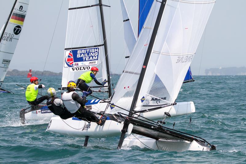 Mica Wilkson & Erica Dawson (NZL) - Nacra 17 - Hyundai Worlds - Day 4, December 6, , Auckland NZ - photo © Richard Gladwell / Sail-World.com