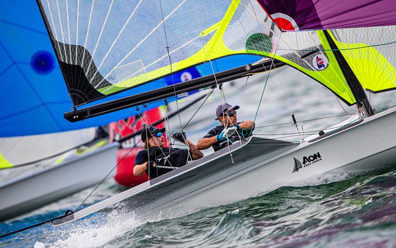  Jackson Keon  and Scott McKenzie - 49er - Day 1 - 2020 World Championships - Royal Geelong Yacht Club - February 2020 photo copyright Jesus Renedo / Sailing Energy / World Sailing taken at Royal Geelong Yacht Club and featuring the Nacra 17 class