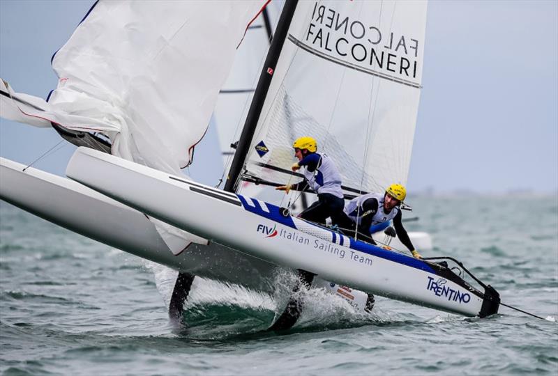 Italian Nacra 17 team Vittorio Bissaro and Maelle Frascari - 2020 49er, 49er FX & Nacra 17 World Championship, day 3 photo copyright Jesus Renedo / Sailing Energ taken at Royal Geelong Yacht Club and featuring the Nacra 17 class