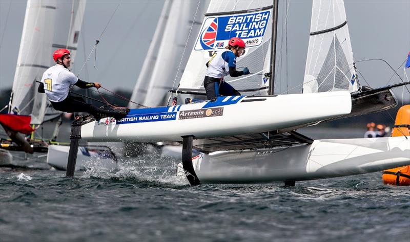 John Gimson and Anna Burnet - 2020 49er, 49erFX and Nacra 17 World Championships, Day 4 photo copyright Pedro Martinez / Sailing Energy taken at Royal Geelong Yacht Club and featuring the Nacra 17 class