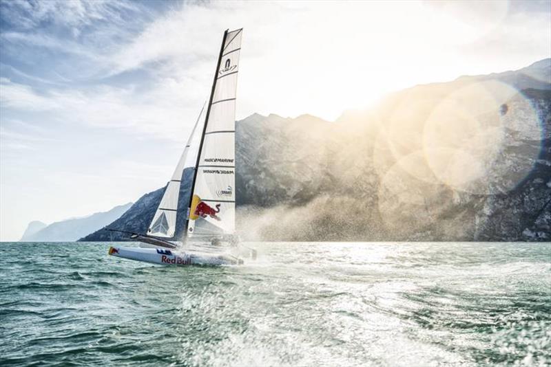 Santiago Lange trains in Lake Garda, Italy on August 3, 2017 photo copyright Daniele Molineris / Red Bull Content Pool taken at  and featuring the Nacra 17 class