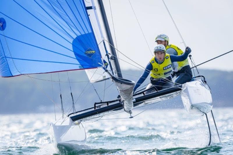 Ruggero Tita and Caterina Banti from the Italian national team lead after two days in Nacra 17 at the Kieler Woche 2020 photo copyright Sascha Klahn taken at Kieler Yacht Club and featuring the Nacra 17 class