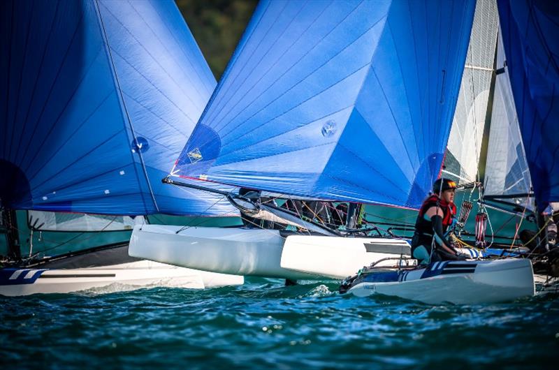 2020 Forward WIP 49er, 49erFX and Nacra 17 European Championship - Day 4 photo copyright Tobias Stoerkle taken at Union-Yacht-Club Attersee and featuring the Nacra 17 class
