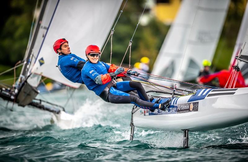British Team at Forward WIP Europeans 2020 photo copyright Tobias Stoerkle taken at Union-Yacht-Club Attersee and featuring the Nacra 17 class