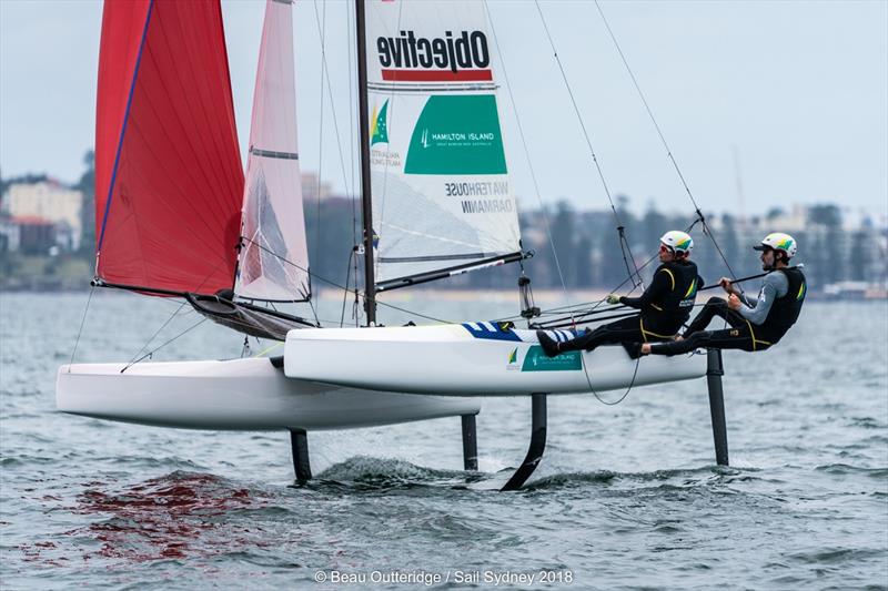 2018 Sail Sydney - Day 2 - Waterhouse and Darmanin photo copyright Beau Outteridge taken at Woollahra Sailing Club and featuring the Nacra 17 class